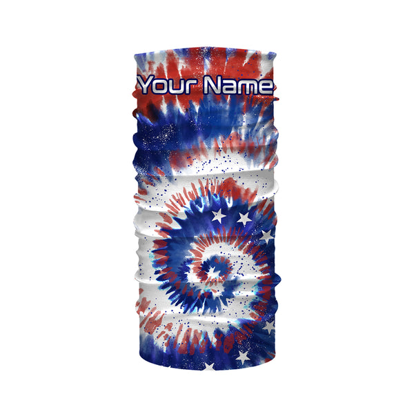 Custom Tie dye American Flag Fishing Shirts, USA Patriotic Fishing gifts UV Protection - IPHW1715