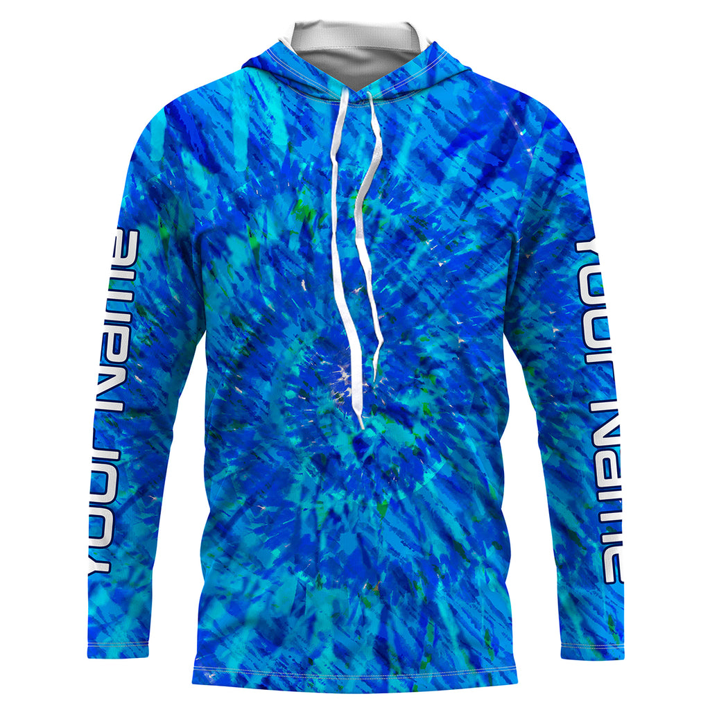 Blue Tie Dye Custom Long Sleeve performance Fishing Shirts, tournament –  Myfihu
