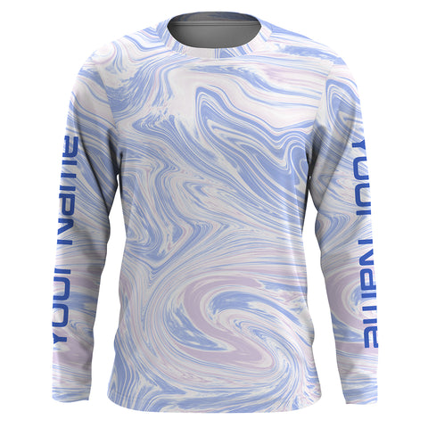Personalized waves camo Long sleeve preformance Fishing Shirts for men, Custom Fishing jerseys - IPHW1725