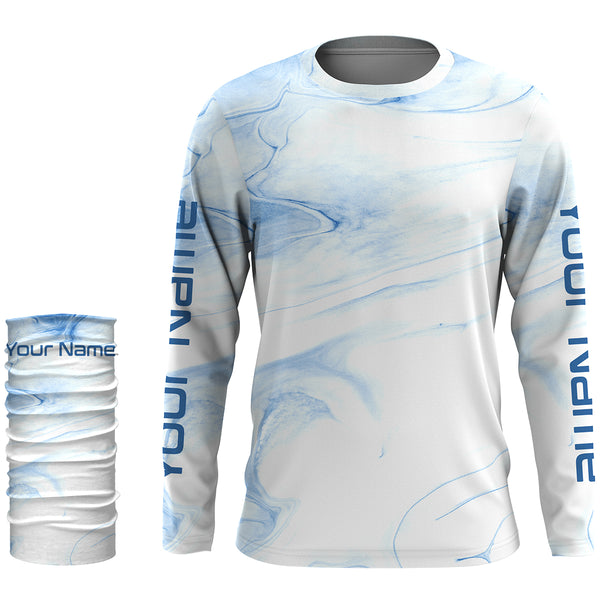 Fade wave camo Custom UV Long Sleeve Fishing Shirts, personaized Fishing jerseys for men - IPHW1726