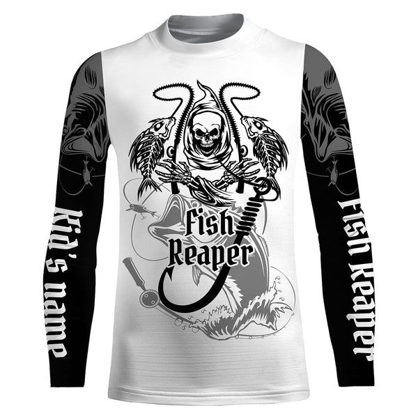 Fish Reaper Bass Fishing Custome Name 3D All Over Printed Shirts Personalized Fishing gift For Adult And Kid NQS345