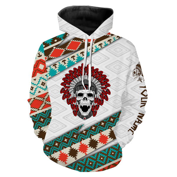 Custom Skull Native American Pattern 3D Shirt - Indigenous Americans Culture Clothing Personalized Gifts - IPHW1741