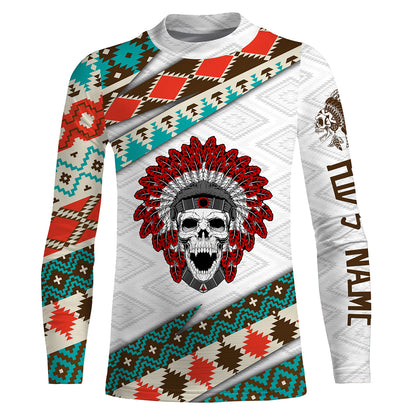 Custom Skull Native American Pattern 3D Shirt - Indigenous Americans Culture Clothing Personalized Gifts - IPHW1741