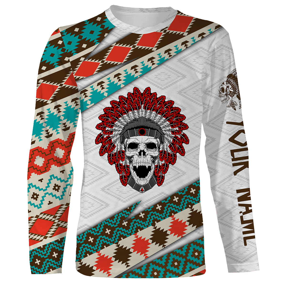Custom Skull Native American Pattern 3D Shirt - Indigenous Americans Culture Clothing Personalized Gifts - IPHW1741