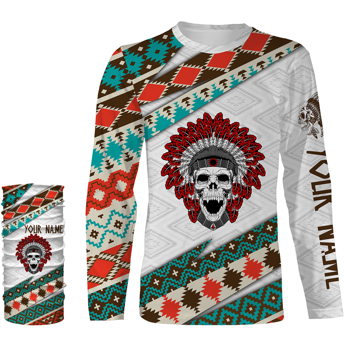 Custom Skull Native American Pattern 3D Shirt - Indigenous Americans Culture Clothing Personalized Gifts - IPHW1741