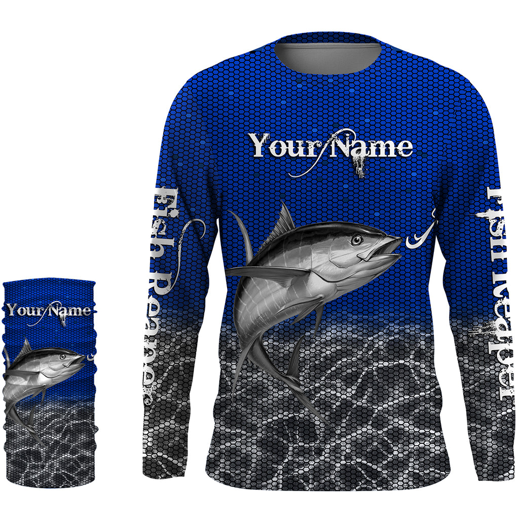 American flag Yellowfin Tuna Fishing Long Sleeve Fishing Shirts, Fishi –  Myfihu