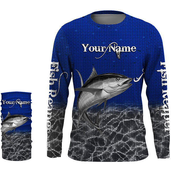 Fishing Fish reaper Tuna Custom Long Sleeve performance Fishing Shirts, Tuna Fishing jerseys | blue - IPHW1954