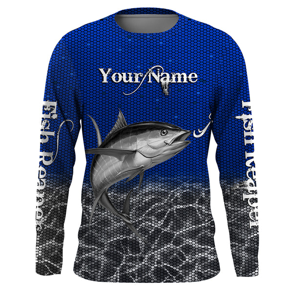 Fishing Fish reaper Tuna Custom Long Sleeve performance Fishing Shirts, Tuna Fishing jerseys | blue - IPHW1954