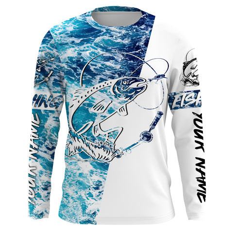 Speckled Trout Custom Long sleeve Fishing Shirts, Spotted sea Trout fishing shirts | waves camo IPHW3149