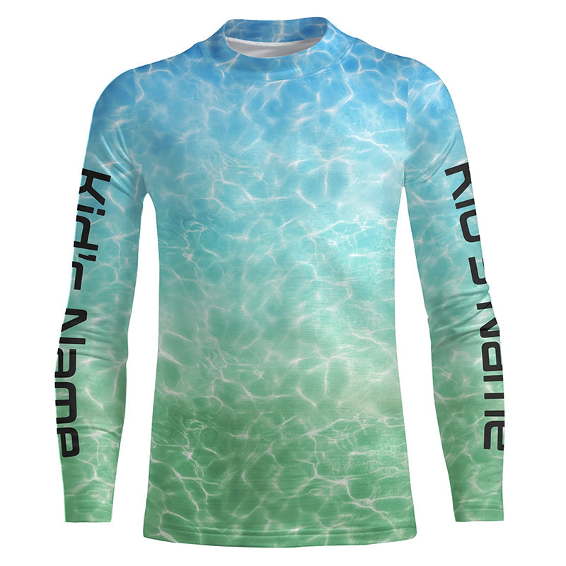 Water Surface Custom Long Sleeve Performance Fishing Shirts for Men, Cool Fishing Jerseys IPHW3977, Long Sleeves UPF / 3XL