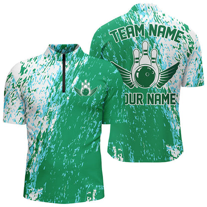 Personalized Bowling Shirts For Men And Women, Team Bowling Jerseys Bowling Pin |Green IPHW4997