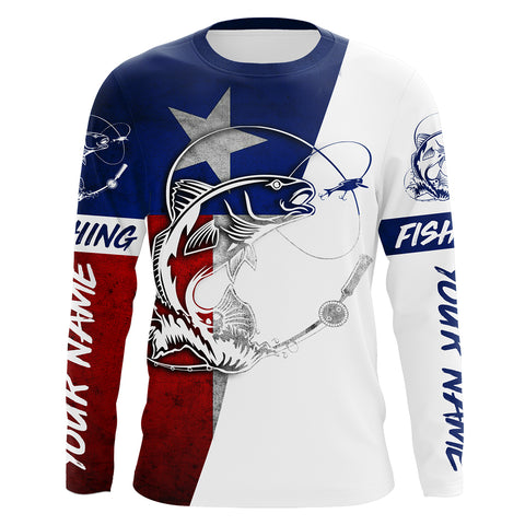 Texas Redfish Custom Long Sleeve performance Fishing Shirts, Redfish Fishing jerseys IPHW2881