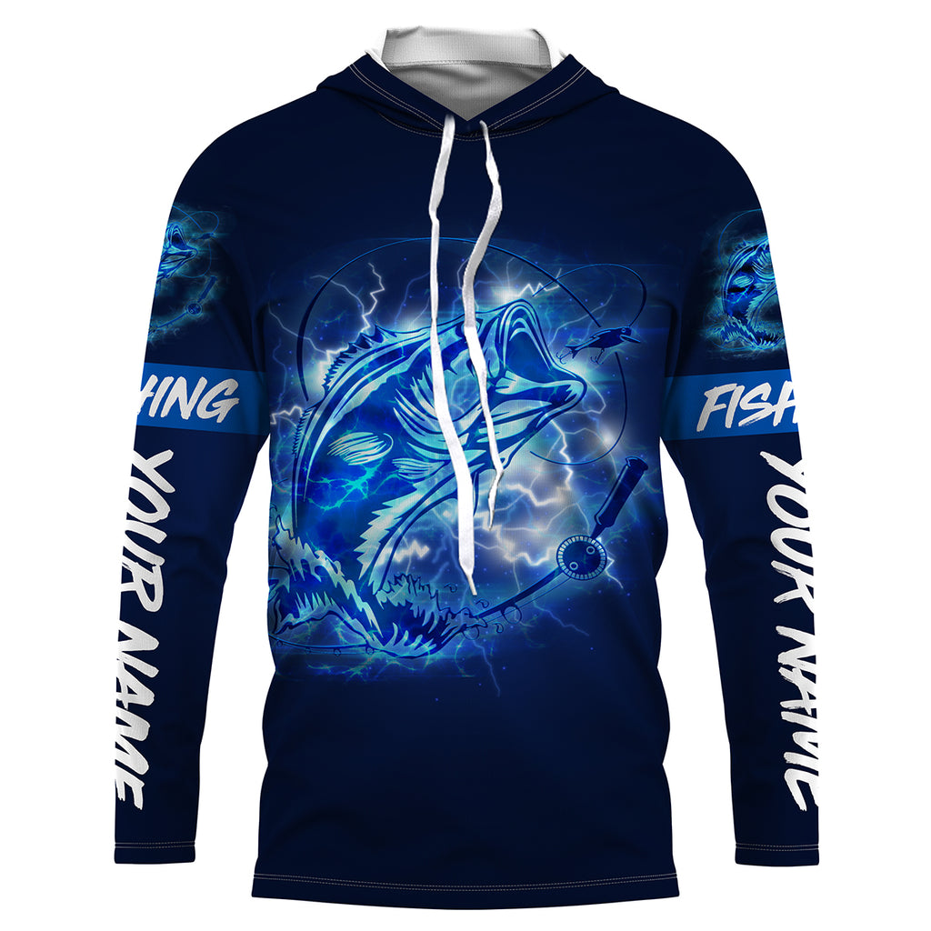 Custom Bass Fishing Jerseys Personalized Bass Fishing Shirts For Men Blue  Iphw3210 in 2024