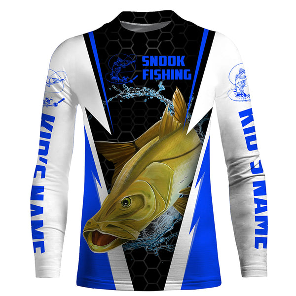 Snook fish Custom Fishing jerseys, Snook Long sleeve Fishing Shirts for men,women and kid | blue IPHW3487