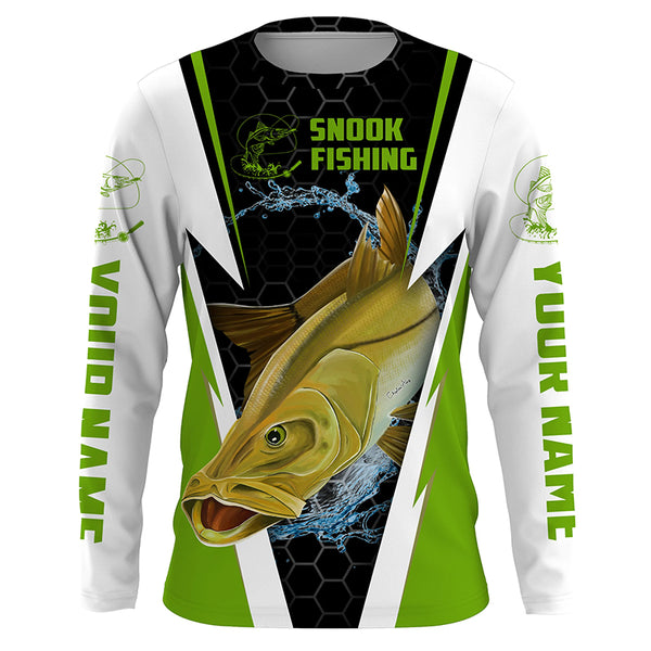Snook fish Custom Fishing jerseys, Snook Long sleeve Fishing Shirts for men,women and kid |green IPHW3488