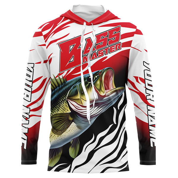 Personalized Bass master Fishing jerseys, Largemouth Bass Long sleeve performance Fishing Shirts IPHW3358