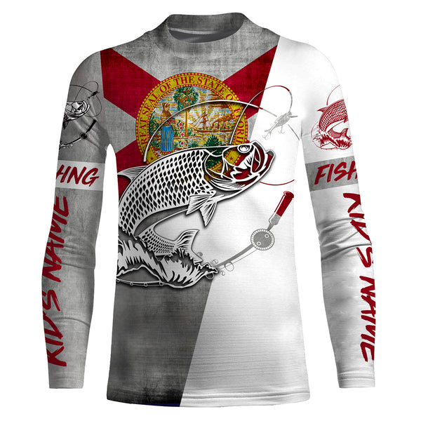 Florida Tarpon Custom Long Sleeve performance Fishing Shirts, Tarpon Fishing jerseys IPHW2899