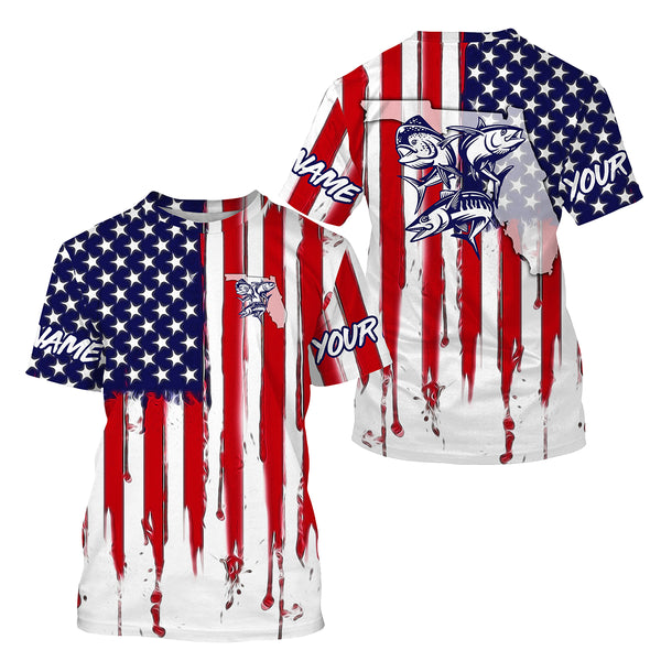 Redfish Trout Flounder Florida American Flag Custom Long Sleeve performance Fishing Shirts, Patriotic Fishing gifts - IPHW2261