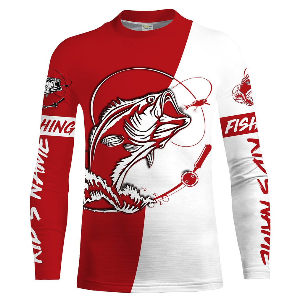 Personalized Bass Fishing Red, White And Blue camo Fishing Shirts, Pat –  Myfihu
