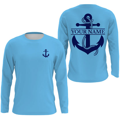 Personalized Anchor Saltwater UV Long Sleeve performance Fishing Shirts, Custom marine Shirts - IPHW1817
