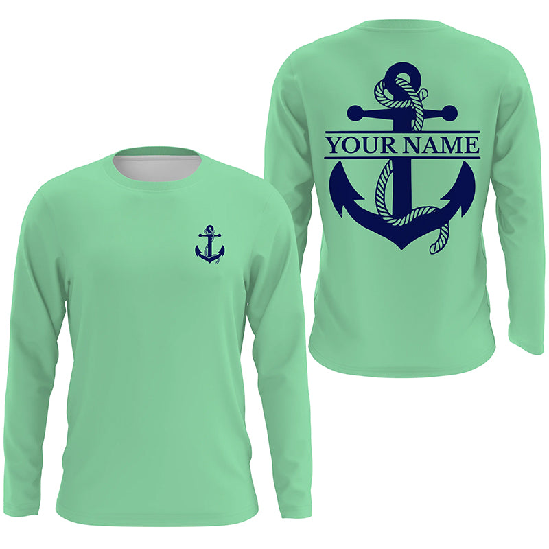 Personalized Anchor Saltwater UV Long Sleeve performance Fishing Shirts, Custom marine Shirts - IPHW1817