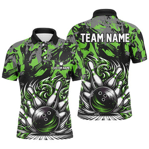 Custom Multi-Color Strike Bowling Shirts For Men And Women, Bowling Ball And Pins Bowling Team Jerseys IPHW5932