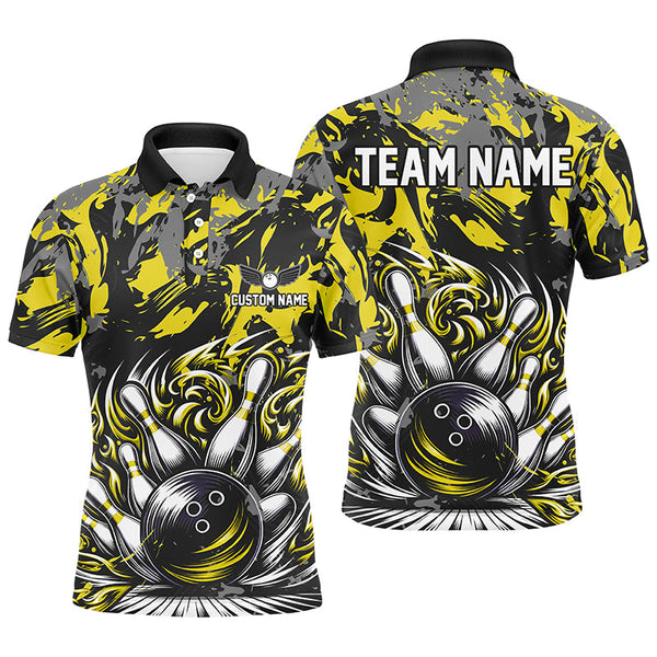 Custom Multi-Color Strike Bowling Shirts For Men And Women, Bowling Ball And Pins Bowling Team Jerseys IPHW5932
