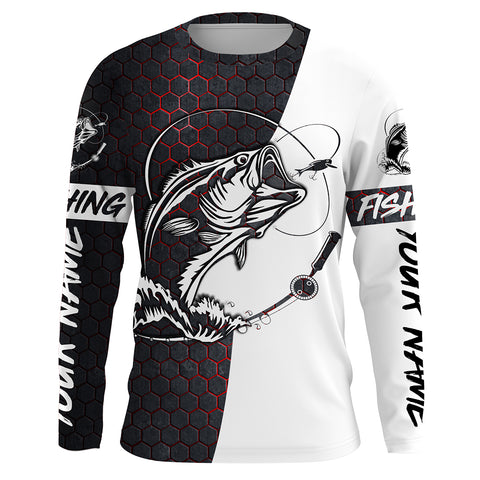 Custom Bass Fishing Long Sleeve performance Fishing Shirts, personalized Bass Fishing jerseys IPHW2735