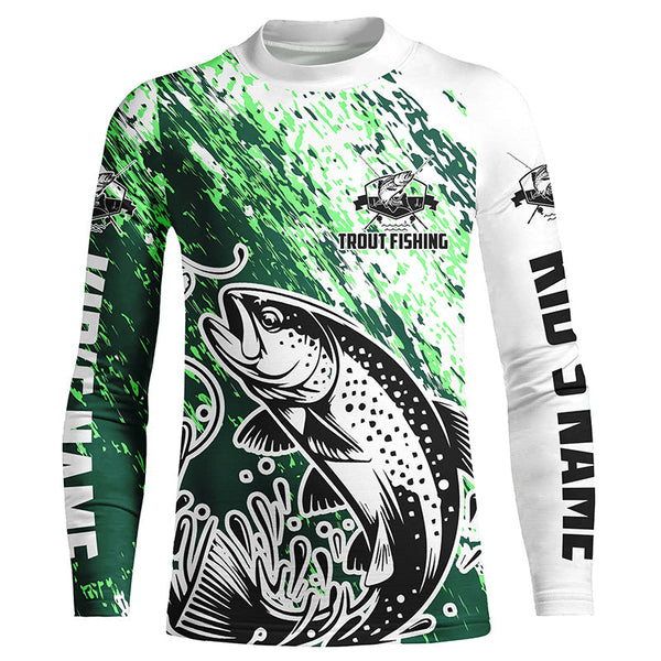 Custom Trout Fly Fishing Long Sleeve Tournament Shirts, Multi-Color Trout Fishing Jerseys for Men, Women and Kids IPHW5885 Red