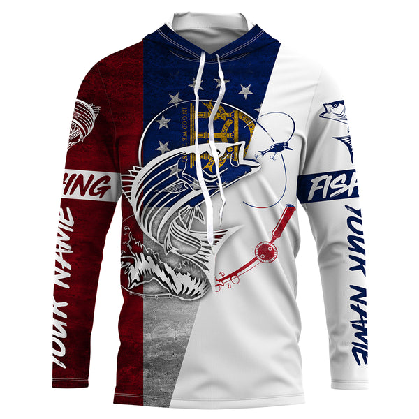 Georgia Striped Bass custom Long sleeve Fishing Shirts, Georgia Striper Fishing jerseys IPHW3064