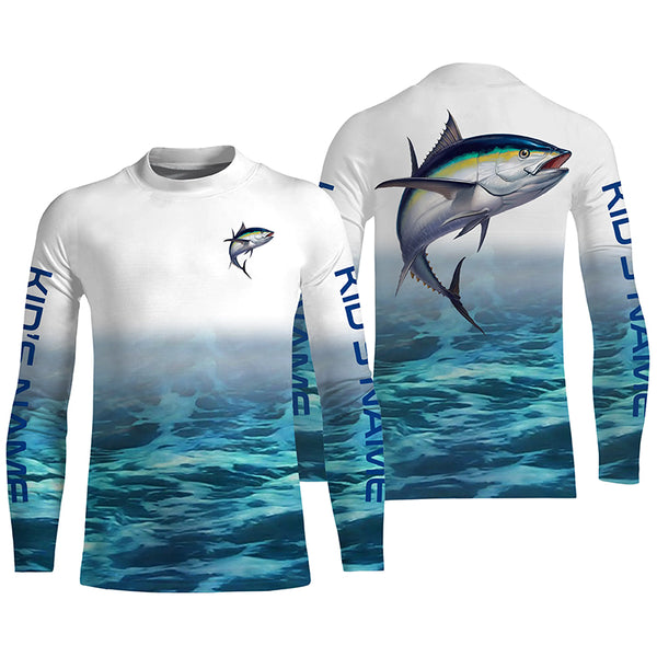 Personalized Blackfin Tuna Uv Protection Fishing Shirts, Tuna Saltwater Fishing Shirt IPHW3770