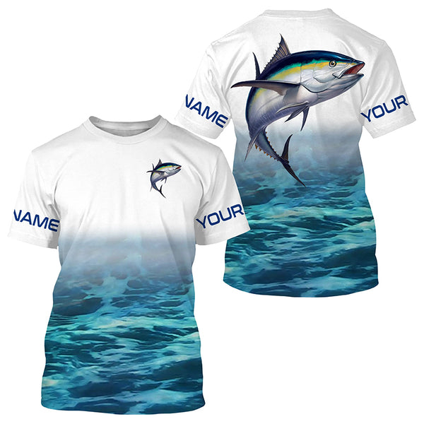 Personalized Blackfin Tuna Uv Protection Fishing Shirts, Tuna Saltwater Fishing Shirt IPHW3770