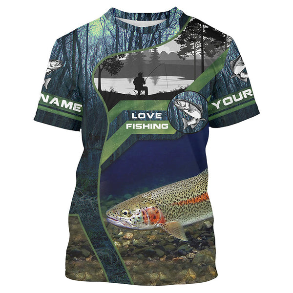 Rainbow Trout Custom Long Sleeve Performance Fishing Shirts, Steelhead Fishing Shirt For Men IPHW3940