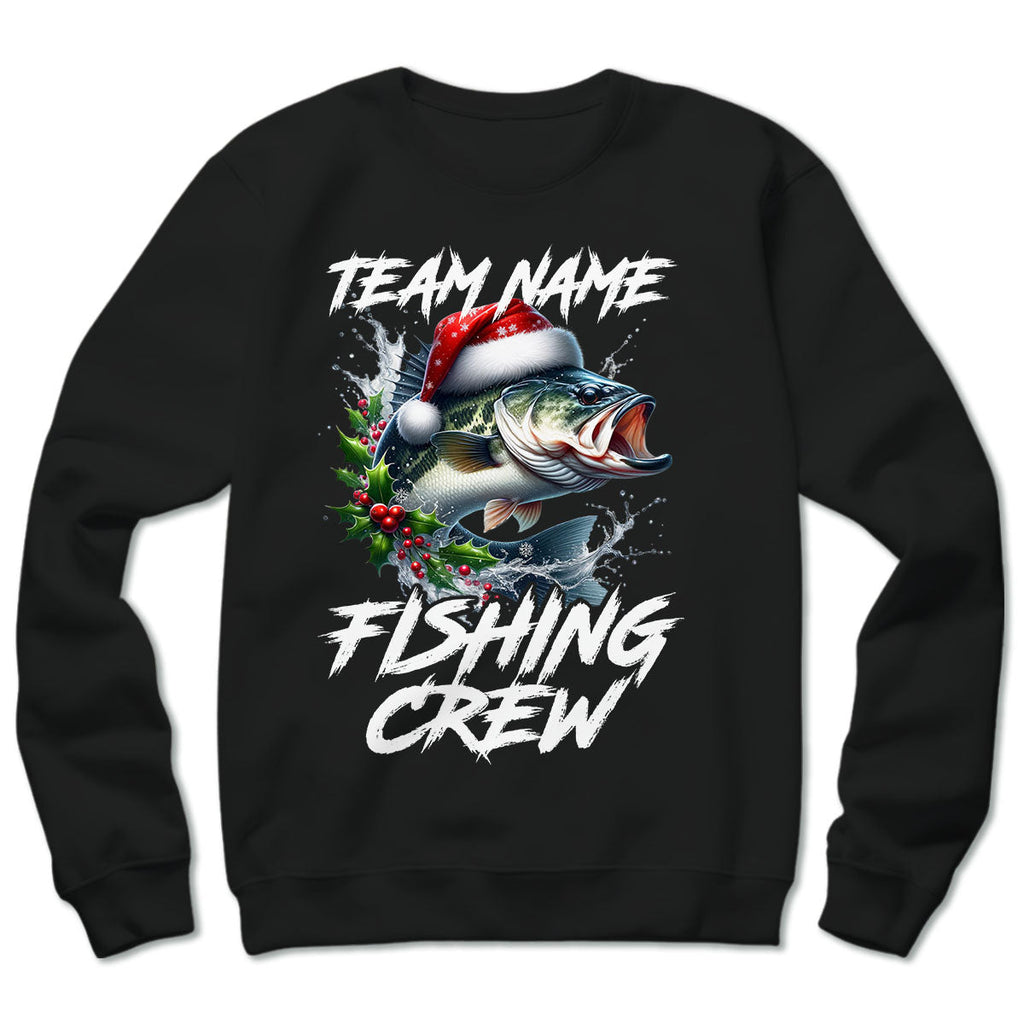 Custom Christmas Bass Fishing Team Shirts, Bass Fishing Crew Sweatshir –  Myfihu