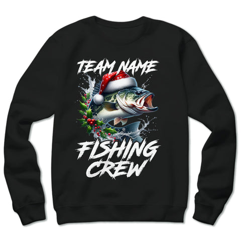 Custom Christmas Bass Fishing Team Shirts, Bass Fishing Crew Sweatshirt, Christmas Fishing Gifts IPHW5660