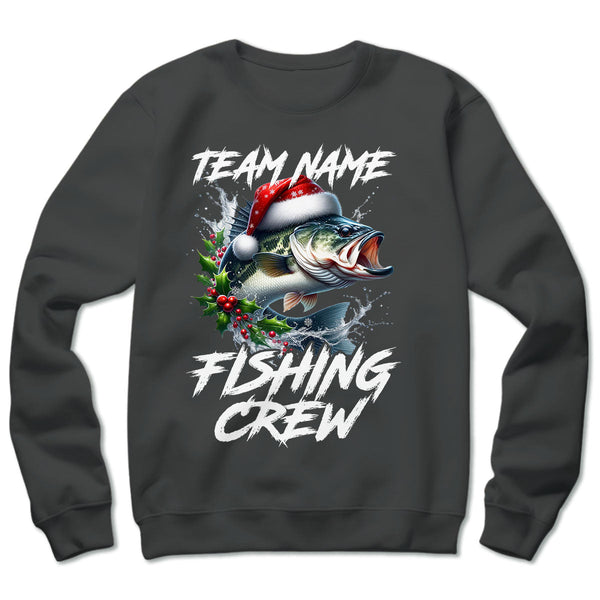 Custom Christmas Bass Fishing Team Shirts, Bass Fishing Crew Sweatshirt, Christmas Fishing Gifts IPHW5660