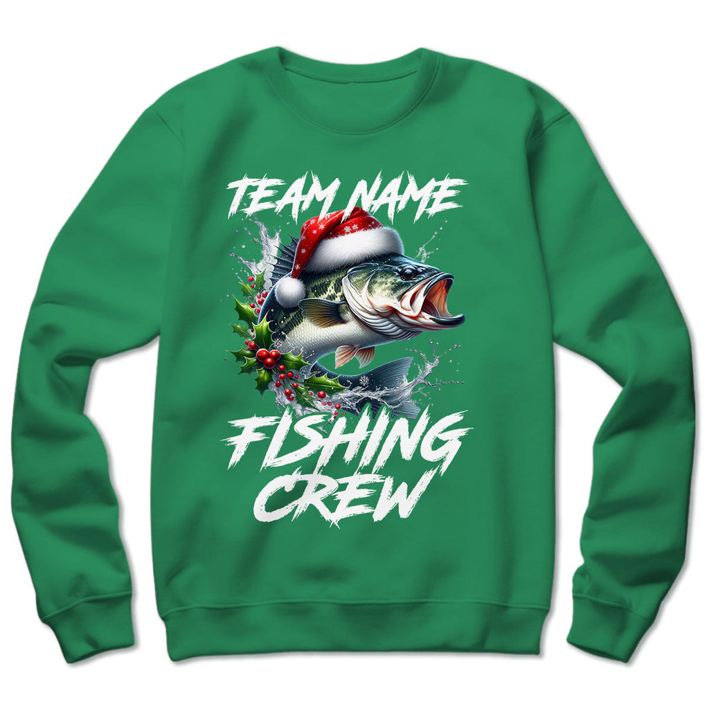 Custom Christmas Bass Fishing Team Shirts, Bass Fishing Crew
