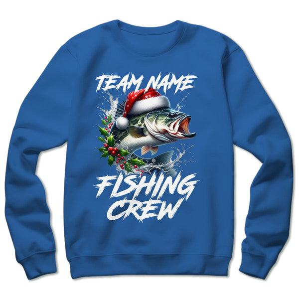 Custom Christmas Bass Fishing Team Shirts, Bass Fishing Crew Sweatshirt, Christmas Fishing Gifts IPHW5660