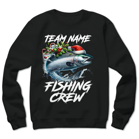 Custom Christmas Chinook Salmon Fishing Team Shirt, Salmon Fishing Crew Sweatshirt Fishing Gifts IPHW5661
