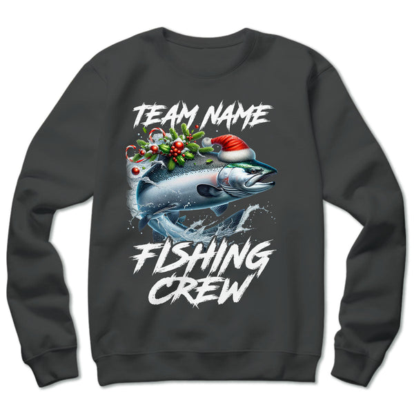 Custom Christmas Chinook Salmon Fishing Team Shirt, Salmon Fishing Crew Sweatshirt Fishing Gifts IPHW5661