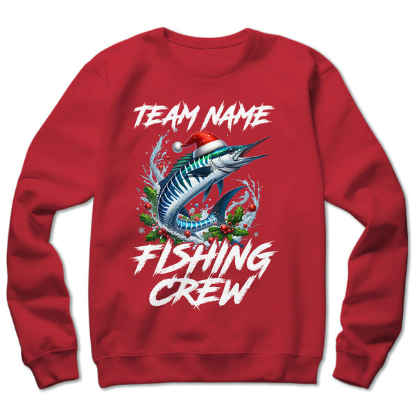 Custom Christmas Wahoo Fishing Team Shirts, Wahoo Fishing Crew Sweatshirt, Christmas Fishing Gifts IPHW5664