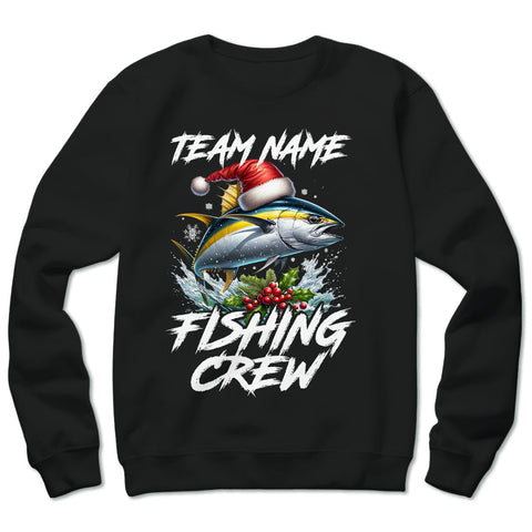 Custom Christmas Yellowfin Tuna Fishing Team Shirts, Tuna Fishing Crew Sweatshirt Fishing Gifts IPHW5666