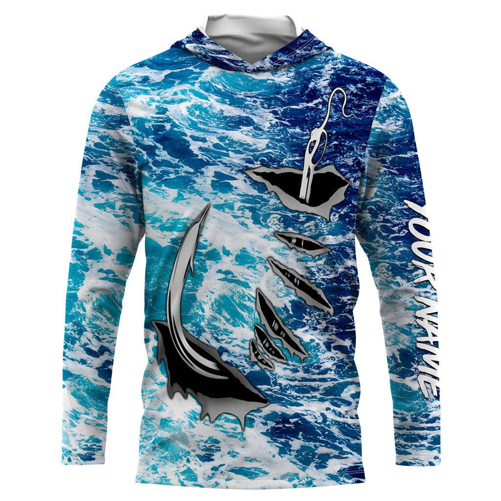 Fishing camo Fish hook Custom Long sleeve performance Fishing Shirts, – Myfihu