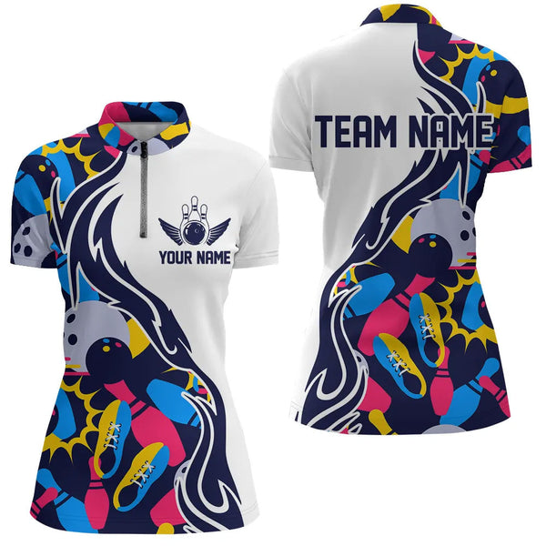 Custom Bowling Shirts For Women, Personalized Bowling Team Jerseys IPHW4597