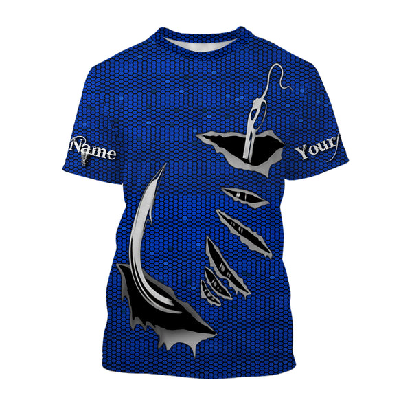 3D Fish hook Custom UV Protection Long Sleeve performance Fishing Shir –  Myfihu