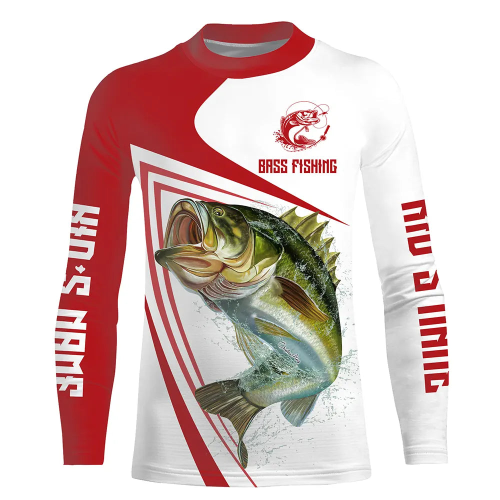 Myfihu Personalized Largemouth Bass Fishing Jerseys, Tournament Fishing Shirts TTS0713, Kid Long Sleeves UPF / XL