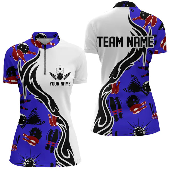 Custom Bowling Shirts For Women, Personalized Bowling Team Jerseys Bowling Pattern IPHW4957