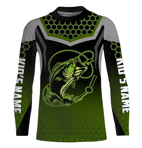 Bass Fish Custom Long Sleeve Fishing Shirts, Personalized Bass Fishing jerseys Fishing gifts - IPHW1957