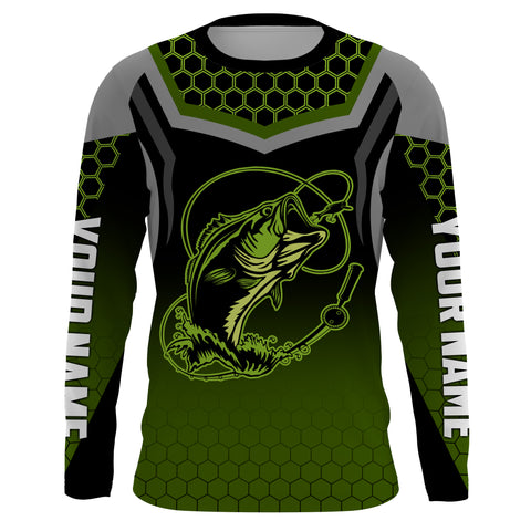 Bass Fish Custom Long Sleeve Fishing Shirts, Personalized Bass Fishing jerseys Fishing gifts - IPHW1957