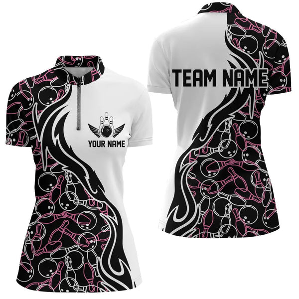 Custom Bowling Shirts For Women, Personalized Bowling Team Jerseys Bowling Pattern IPHW4503